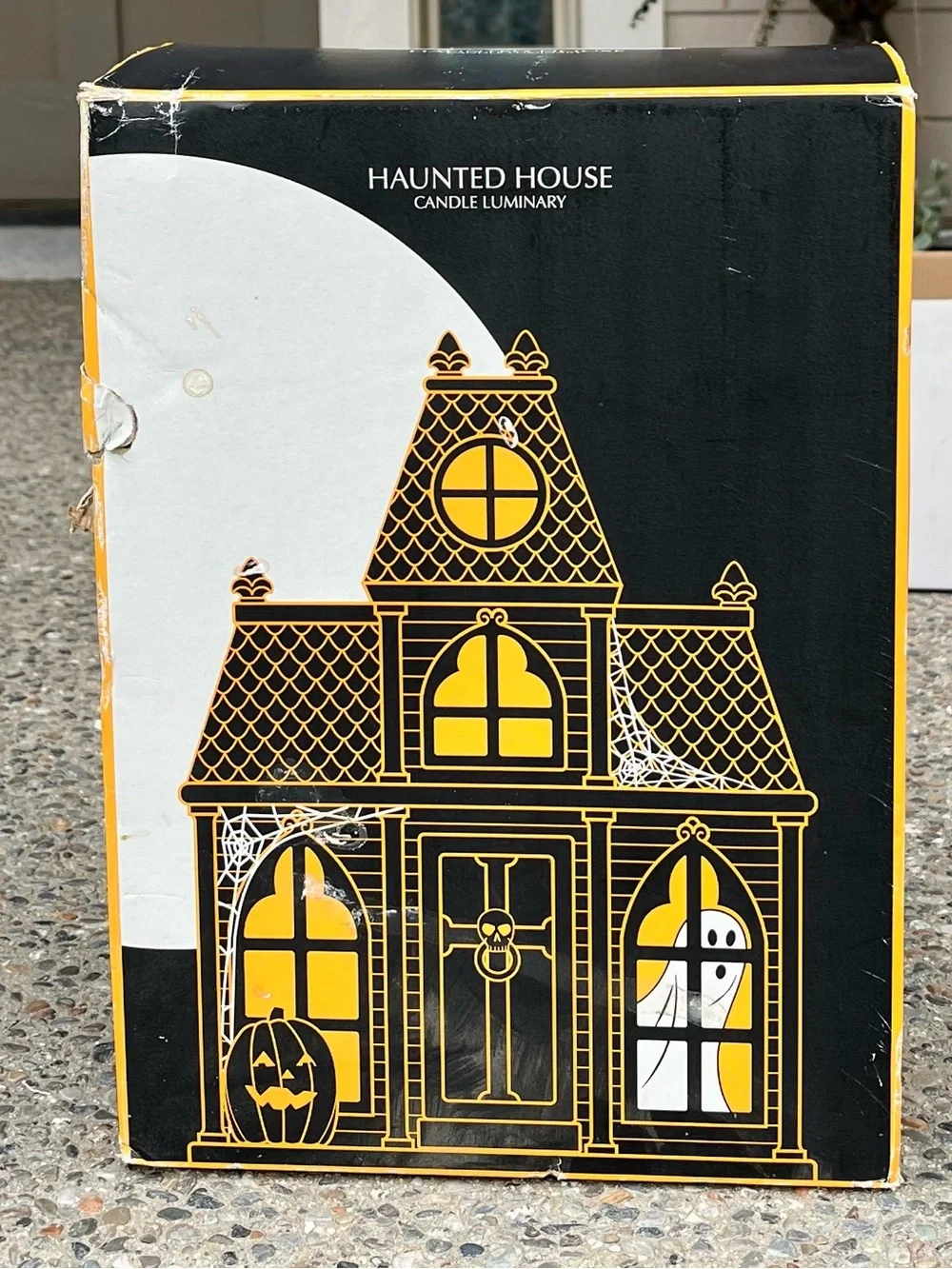 Slatkin & Co. Ceramic 👻 Haunted House 🎃 Luminary Like New 8X12in Vintage In Box
